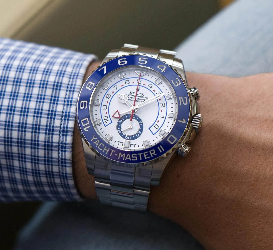 Rolex Yacht-Master II White Dial 44 mm Metal Bracelet Men's Watch (Ref. 085)