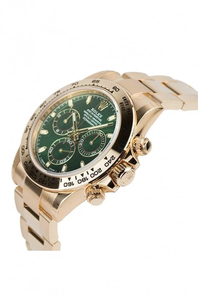 Rolex Gold Daytona Green Dial 43 mm Metal Bracelet Watch