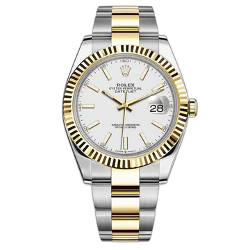 Rolex Datejust White Dial 41 mm Metal Bracelet Men's Watch (Ref. 077)