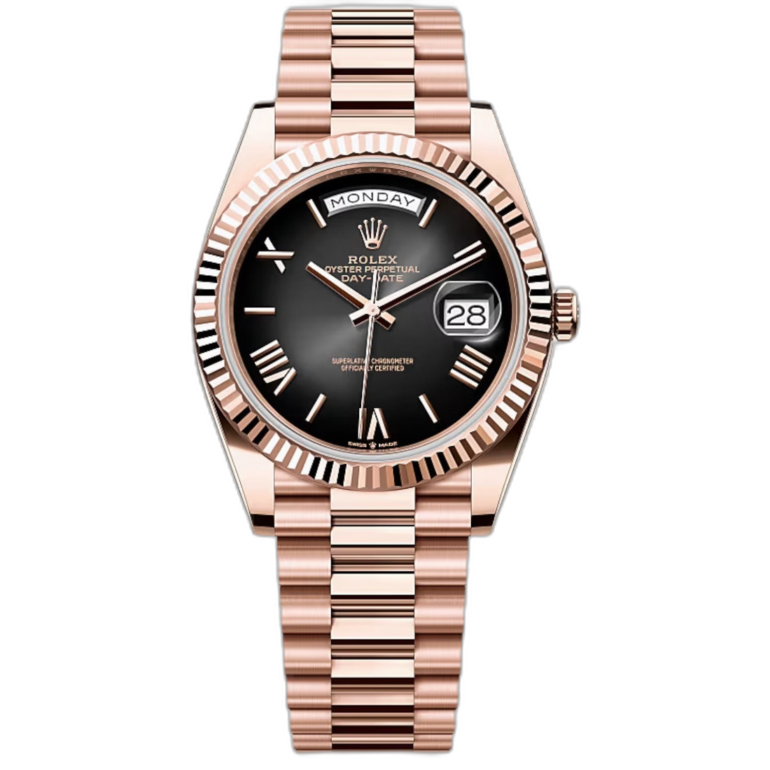 Rolex Day-Date Brown Dial 41 mm Metal Bracelet Men's Watch