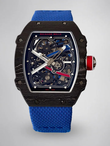 UMI Richard Mille RM 67-02 Automatic Carbon TPT Case Blue Elastic Fabric Strap Replica Watch