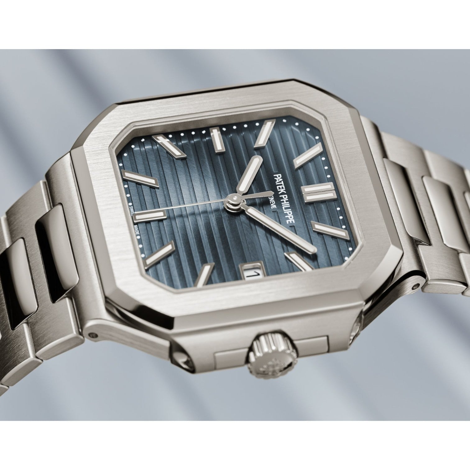 Patek Philippe Blue Dial 45 mm Stainless Steel Bracelet Men's Watch (Ref. V1)