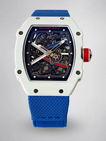 UMI Richard Mille RM 67-02 Alexis Pinturault White Quartz TPT Carbon Blue Strap Automatic Replica Watch