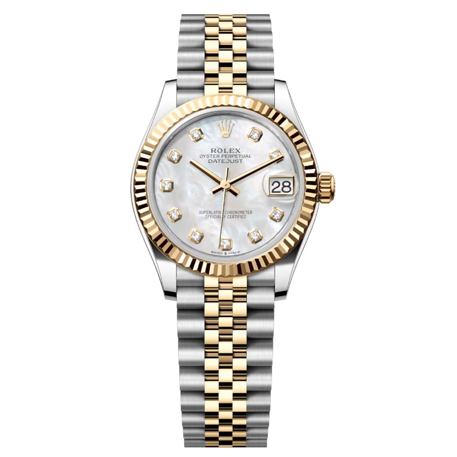 Rolex Datejust Mirror Original Silver Dial 31 mm Metal Bracelet Women's Watch (Ref. 044)