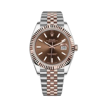 Rolex Datejust Brown Dial 41 mm Metal Bracelet Men's Watch