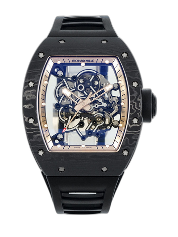 Richard Mille RM055 Skeleton Watch with Black Rubber Strap – Swiss Replica