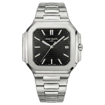 Patek Philippe Black Dial 45 mm Stainless Steel Bracelet Men's Watch
