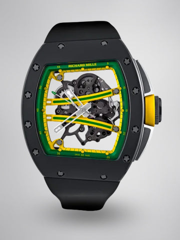 Replica Richard Mille RM 61-01 Yohan Blake Super Clone RMUL2 Skeleton Manual Wind Watch Black Rubber Strap