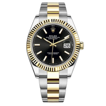 Rolex Datejust Black Dial 41 mm Metal Bracelet Men's Watch (Ref. 020)