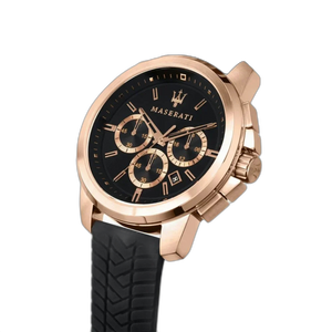 Maserati Black Dial 44 mm Rubber Strap Men's Watch R8871621012