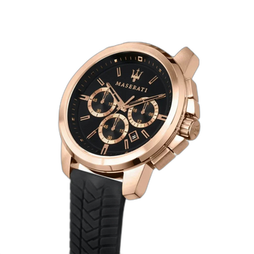 Maserati Black Dial 44 mm Rubber Strap Men's Watch R8871621012
