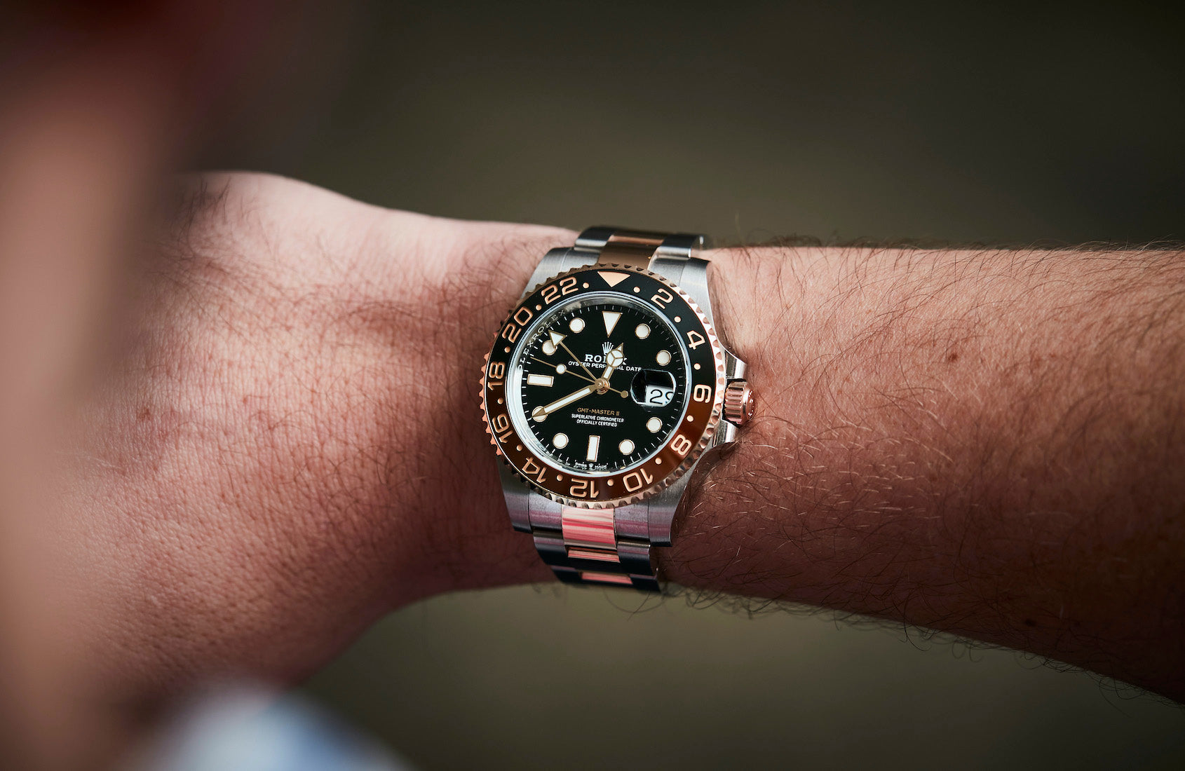 Rolex GMT-Master II Black Dial Metal Bracelet Men's Watch (Ref. 010)