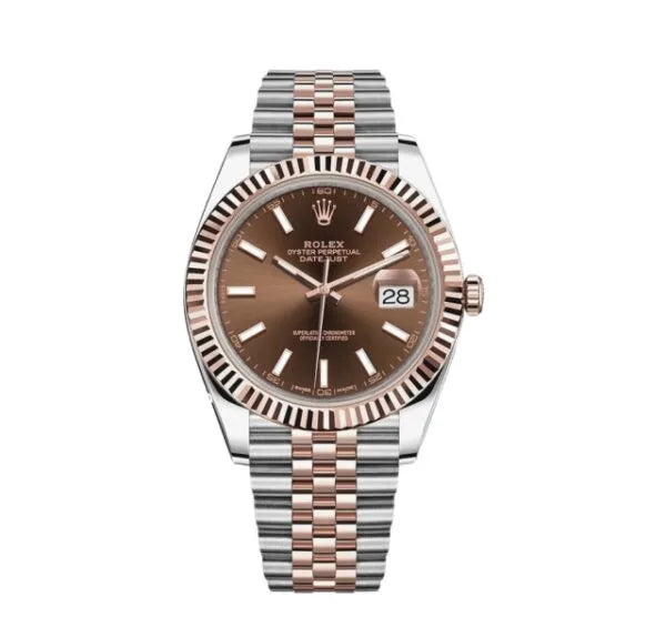 Rolex Datejust Brown Dial 41 mm Metal Bracelet Men's Watch