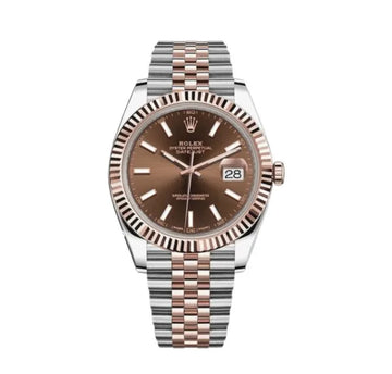 Rolex Datejust Brown Dial 41 mm Metal Bracelet Men's Watch