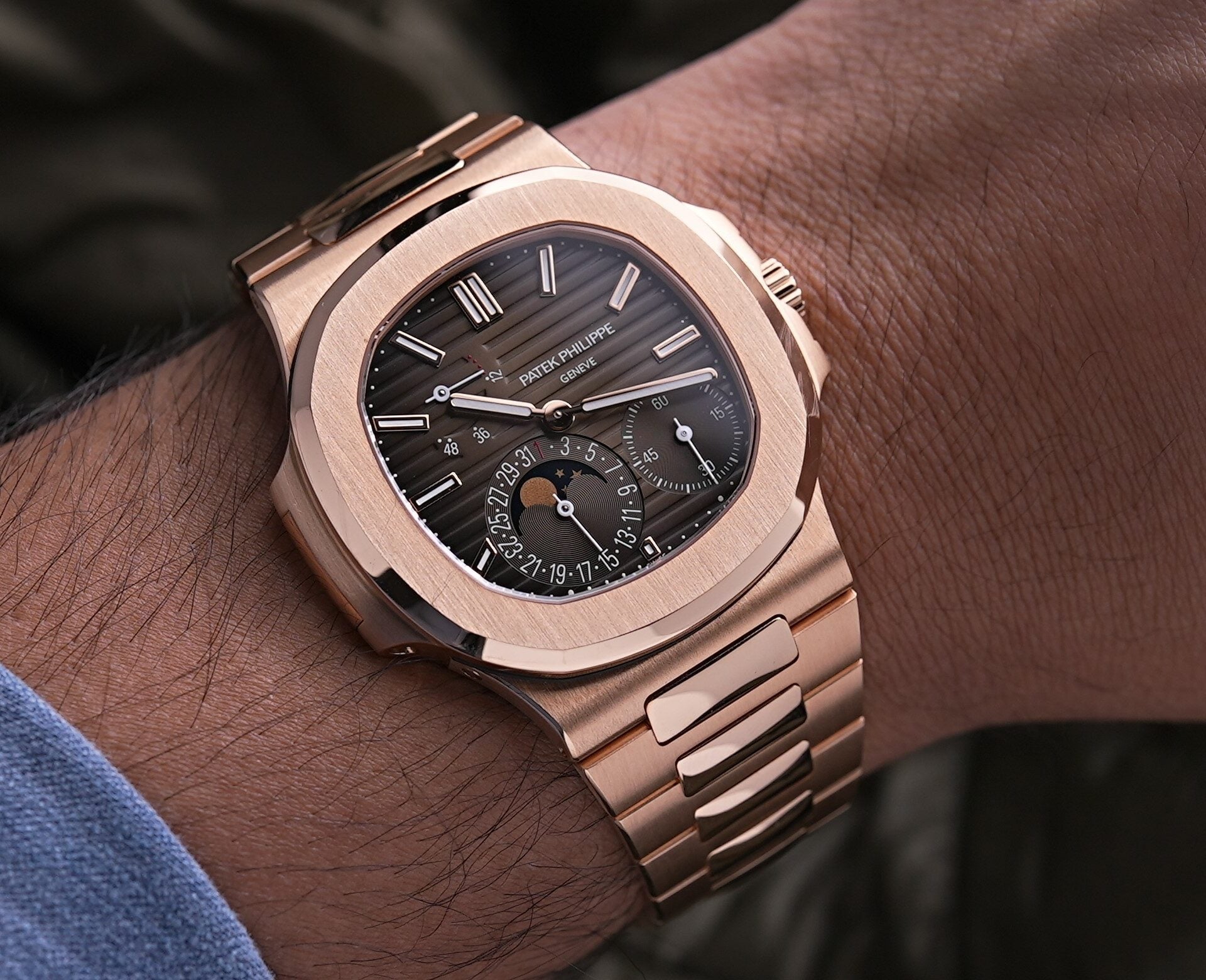 Patek Philippe Nautilus Brown Dial 41 mm Metal Bracelet Men's Watch