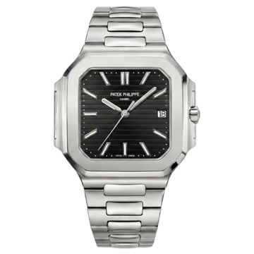 Patek Philippe Black Dial 45 mm Stainless Steel Bracelet Men's Watch