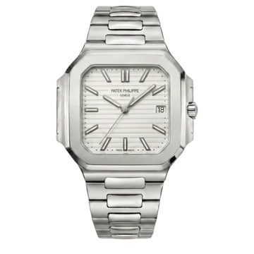 Patek Philippe White Dial 45 mm Stainless Steel Bracelet Men's Watch