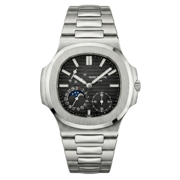 Patek Philippe Nautilus Black Dial 41 mm Rubber Strap Men's Watch