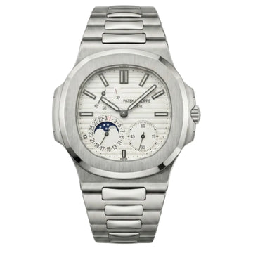 Patek Philippe Nautilus White Dial 41 mm Rubber Strap Men's Watch