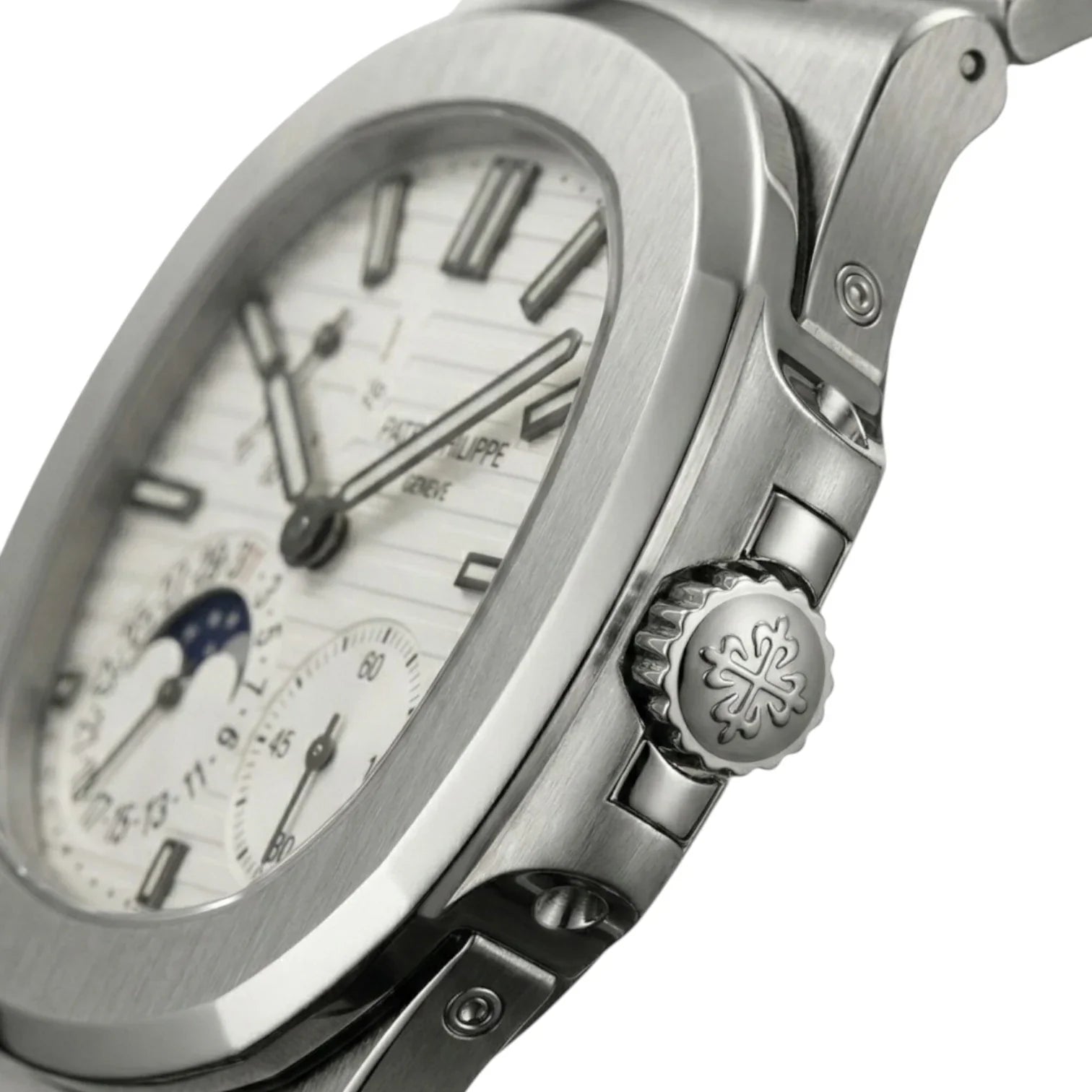 Patek Philippe Nautilus White Dial 41 mm Rubber Strap Men's Watch