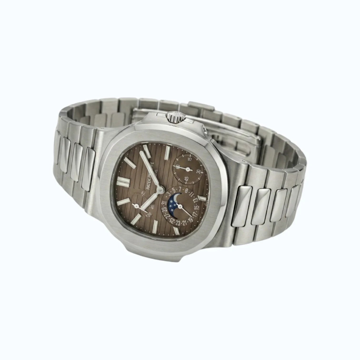 Patek Philippe Nautilus Brown Dial 41 mm Rubber Strap Men's Watch