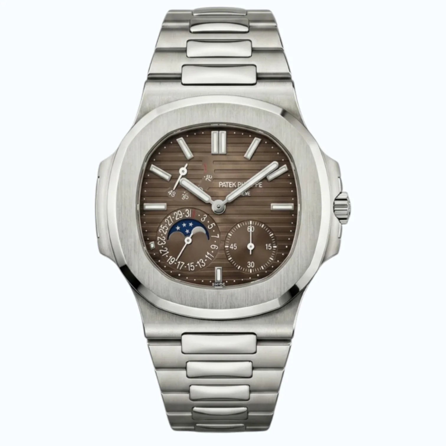 Patek Philippe Nautilus Brown Dial 41 mm Rubber Strap Men's Watch