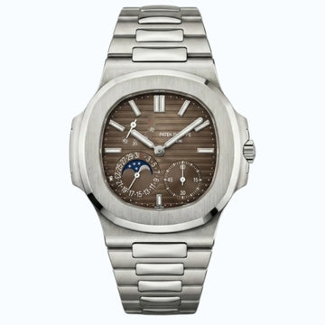 Patek Philippe Nautilus Brown Dial 41 mm Rubber Strap Men's Watch