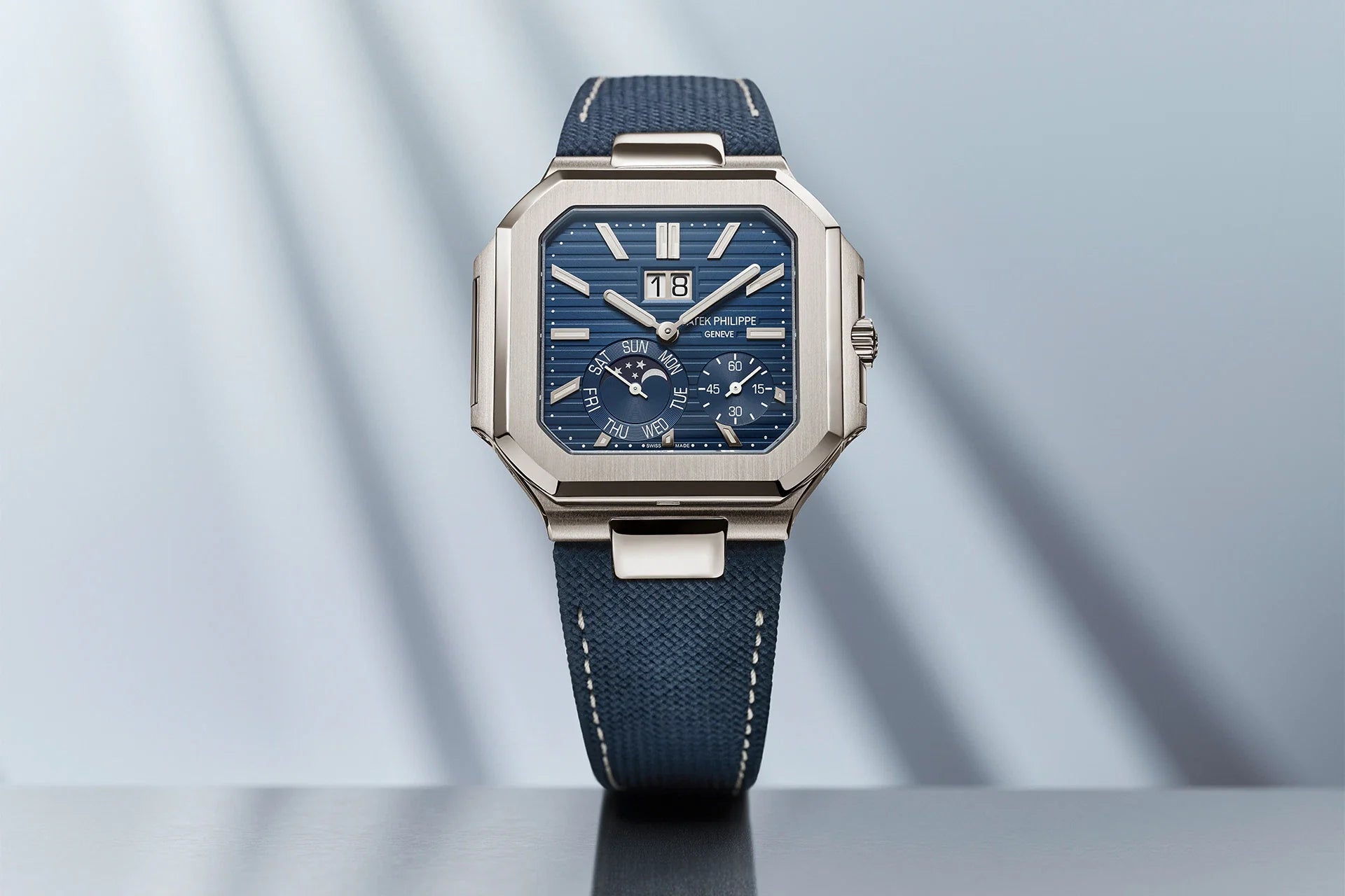 Patek Philippe Blue Dial 45 mm Stainless Steel Bracelet Men's Watch (Ref. V3)
