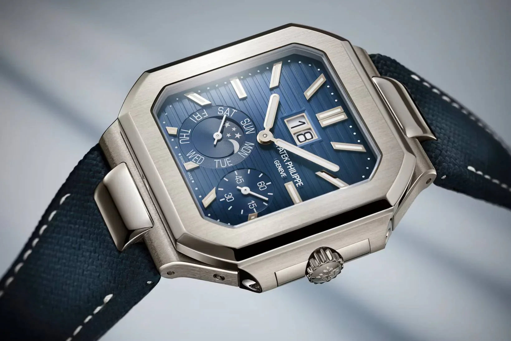 Patek Philippe Blue Dial 45 mm Stainless Steel Bracelet Men's Watch (Ref. V3)