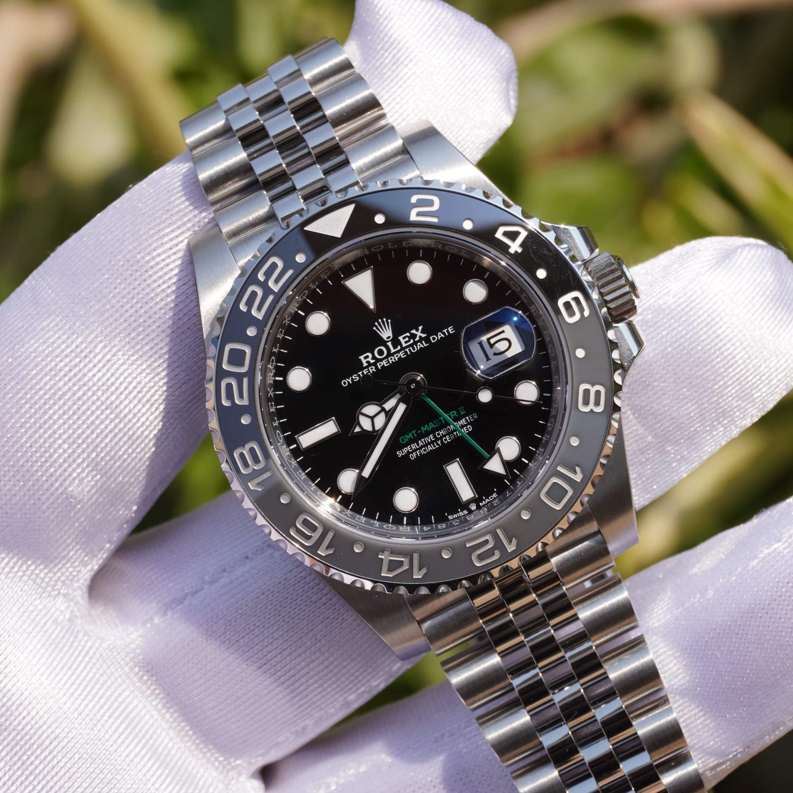 Rolex GMT-Master II Black Dial Metal Bracelet Men's Watch (Ref. 011)