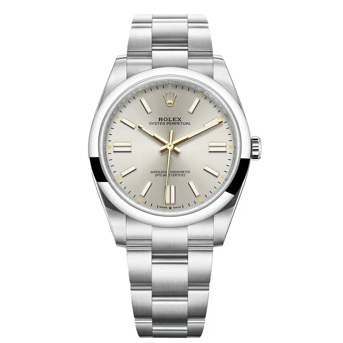Rolex Perpetual Silver Dial 34 mm Metal Bracelet Men's Watch