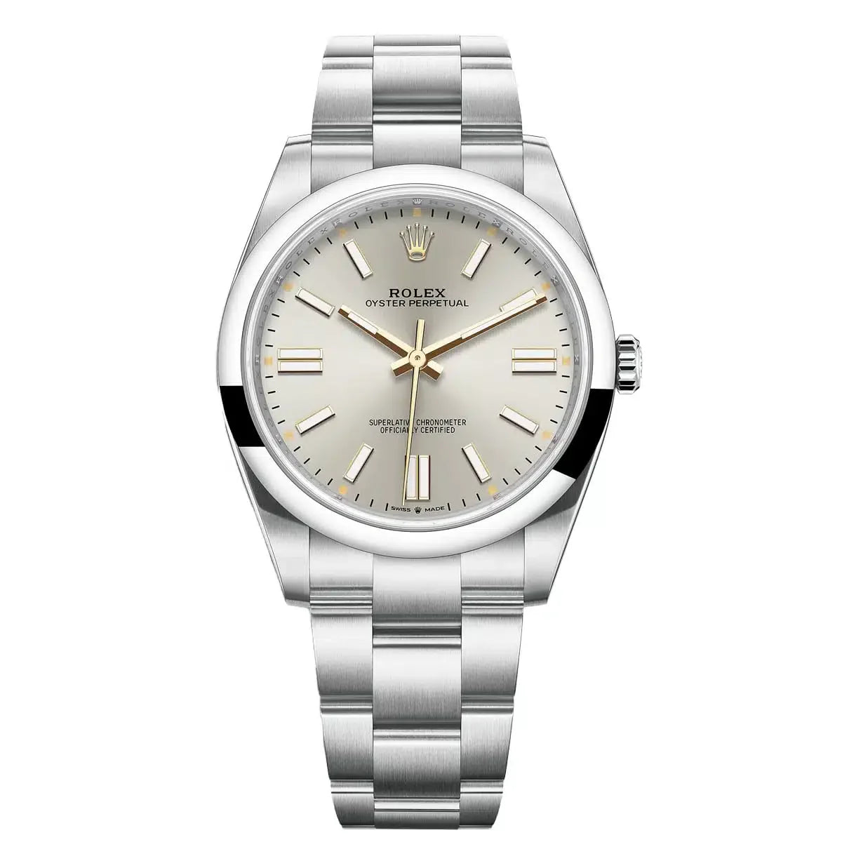 Rolex Perpetual Silver Dial 34 mm Metal Bracelet Men's Watch