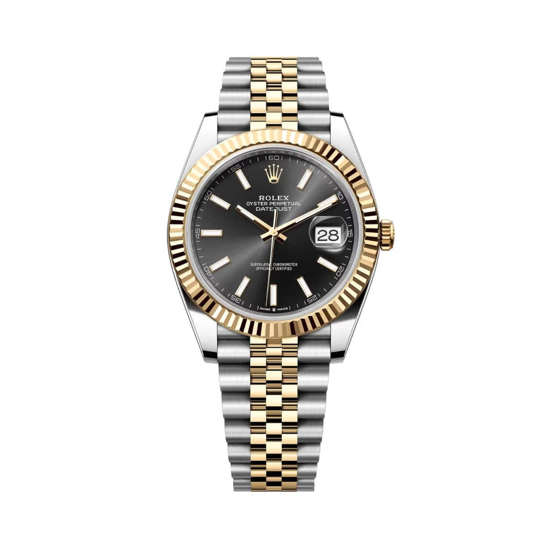 Rolex Datejust Black Dial 41 mm Metal Bracelet Men's Watch (Ref. 079)