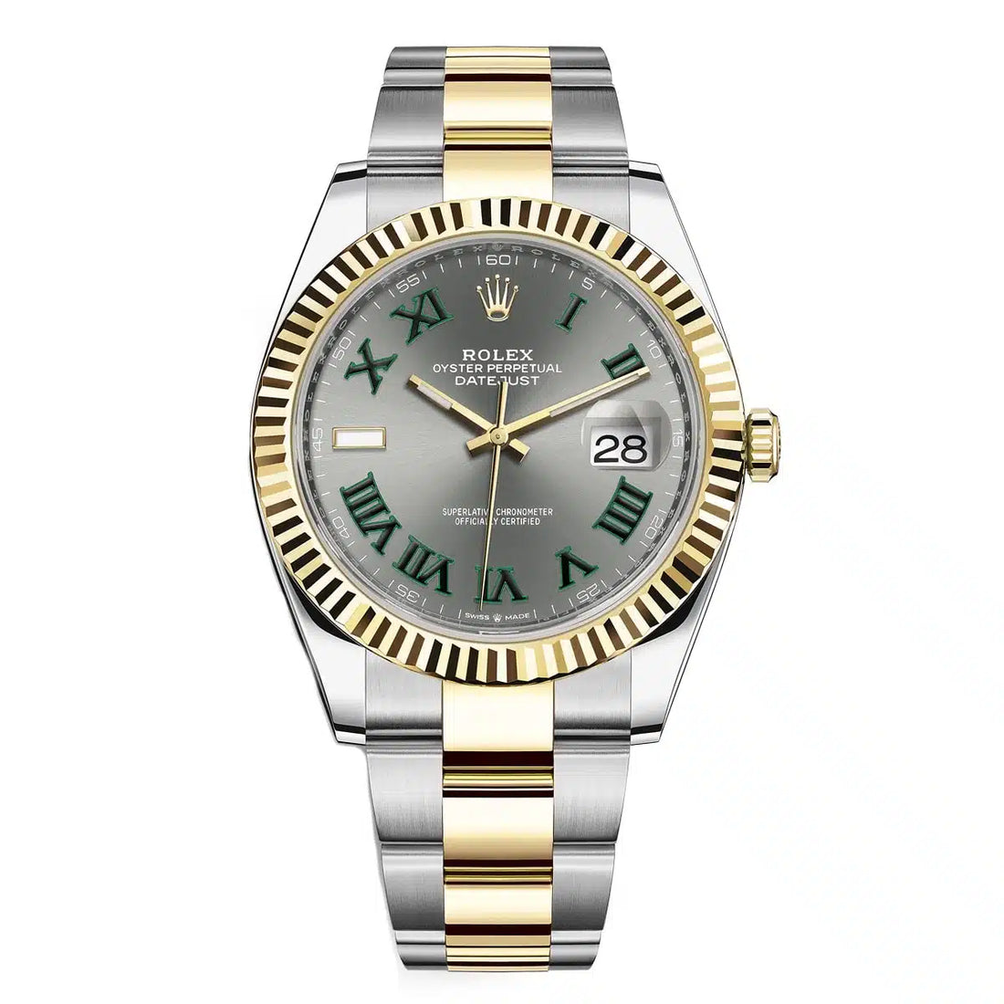 Rolex Datejust Gray Dial 41 mm Metal Bracelet Men's Watch (Ref. 019)