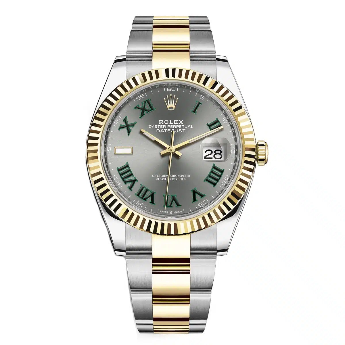 Rolex Datejust Gray Dial 41 mm Metal Bracelet Men's Watch (Ref. 019)