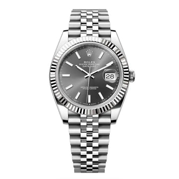 Rolex Datejust Gray Dial 41 mm Metal Bracelet Men's Watch (Ref. 030)