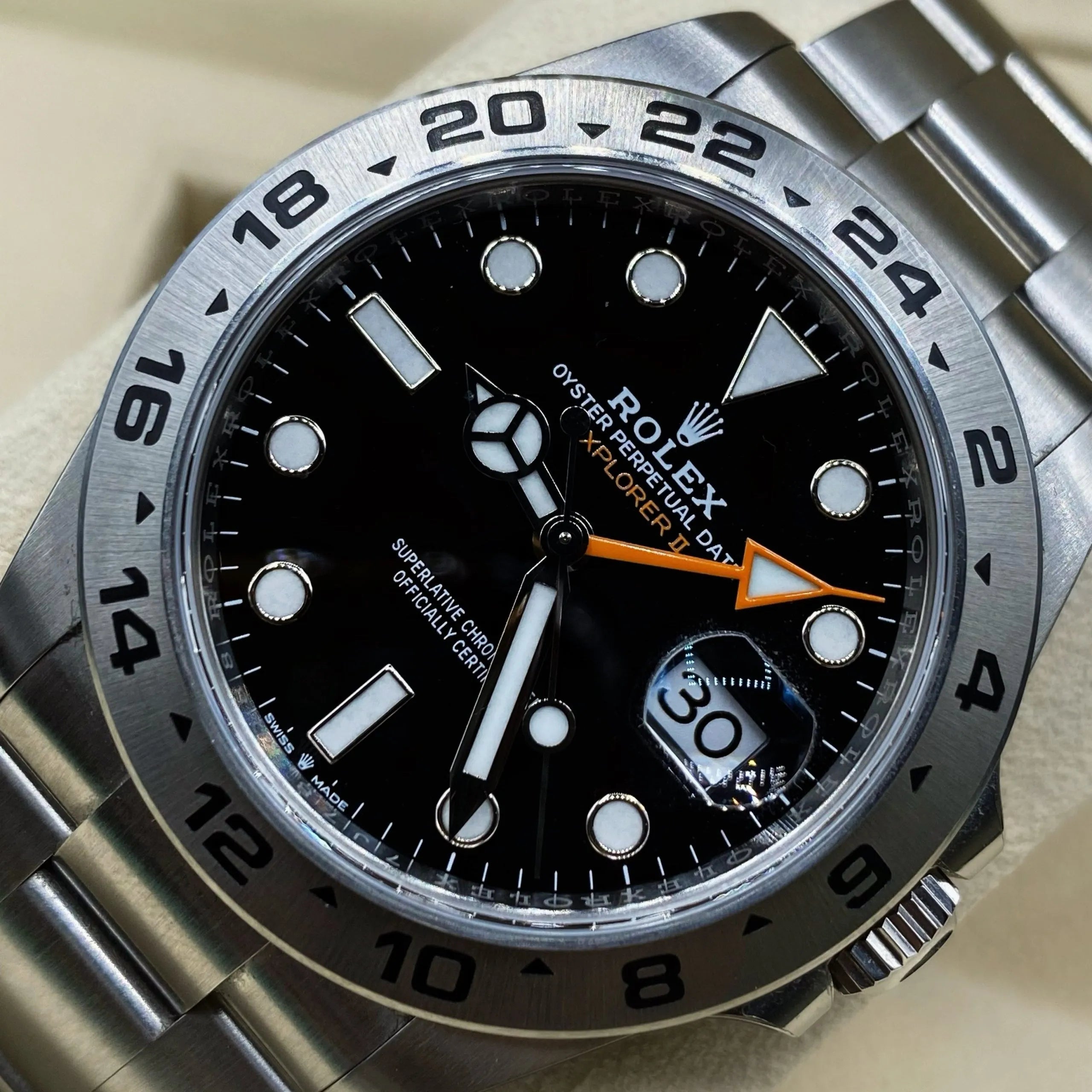 Rolex Explorer II Black Dial Metal Bracelet Men's Watch