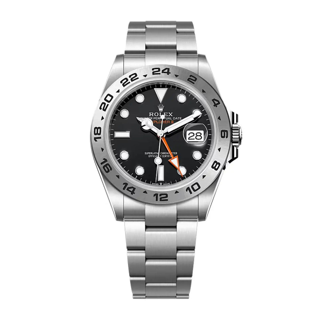 Rolex Explorer II Black Dial Metal Bracelet Men's Watch