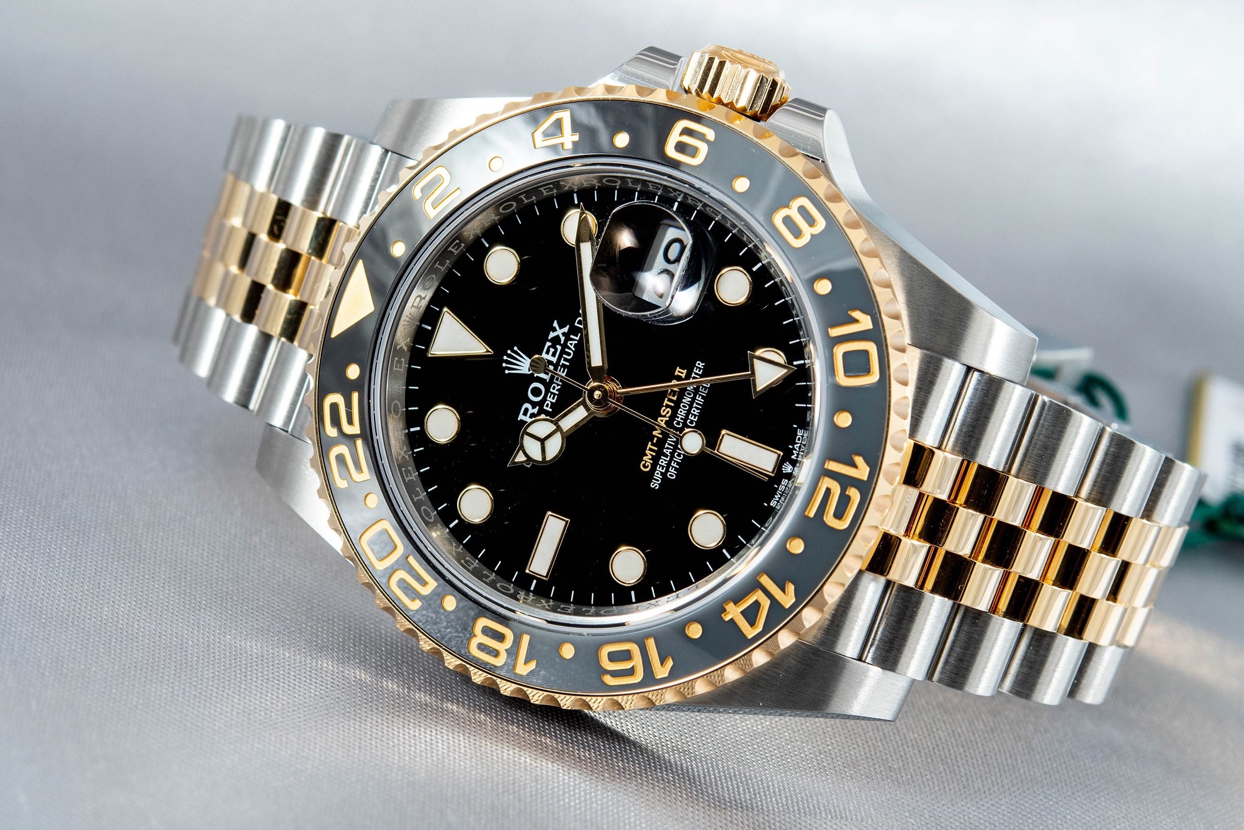 Rolex GMT-Master II Black Dial Metal Bracelet Men's Watch (Ref. 022)