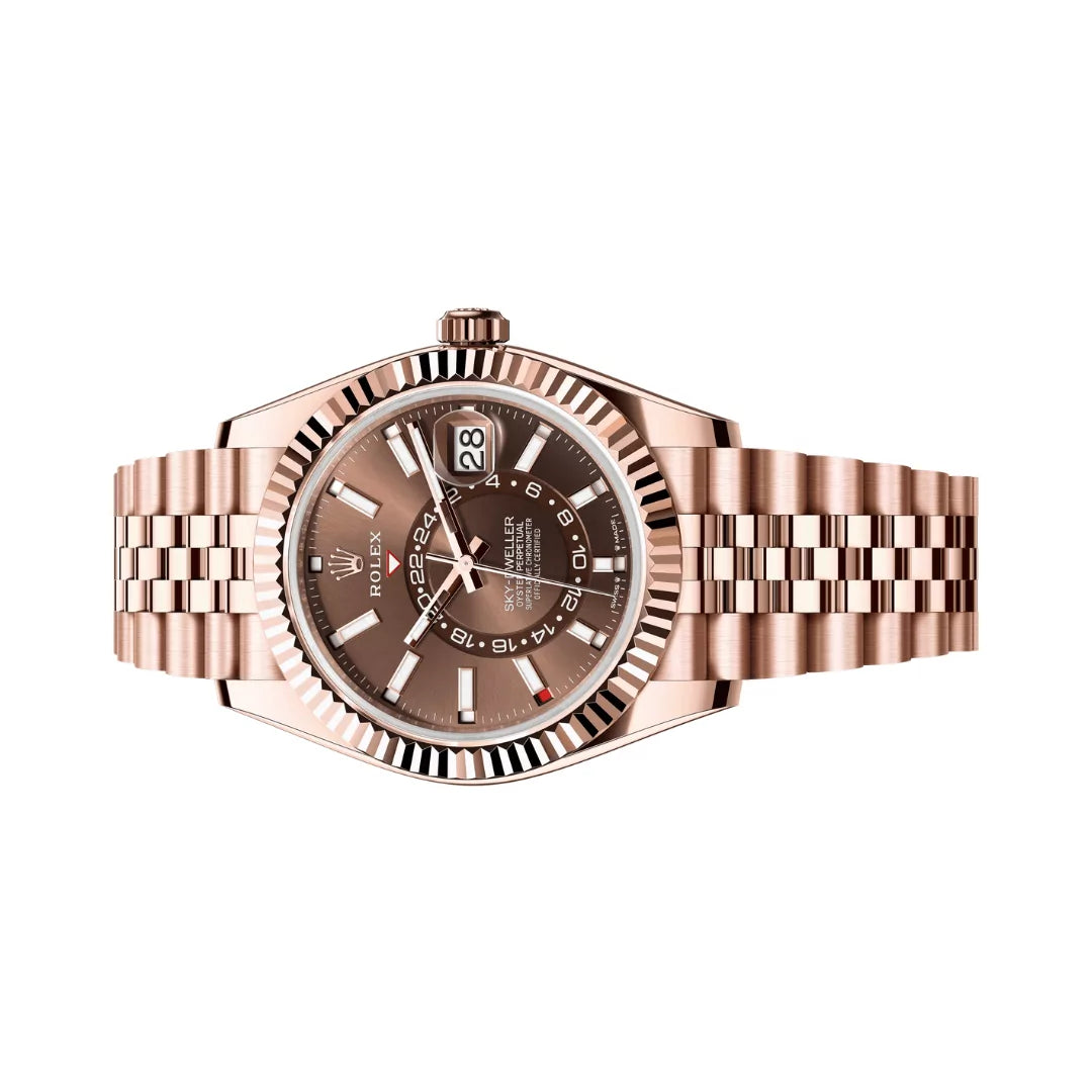 Rolex Sky-Dweller Brown Dial 43 mm Metal Bracelet Men's Watch