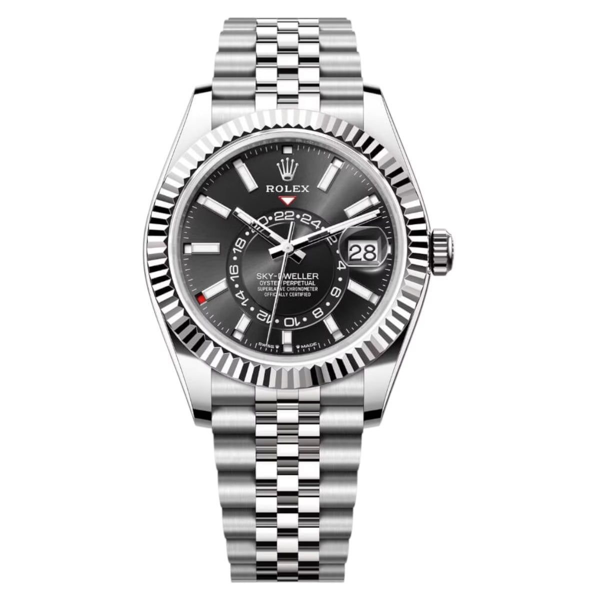 Rolex Sky-Dweller Black Dial 43 mm Metal Bracelet Men's Watch (Ref. 014)
