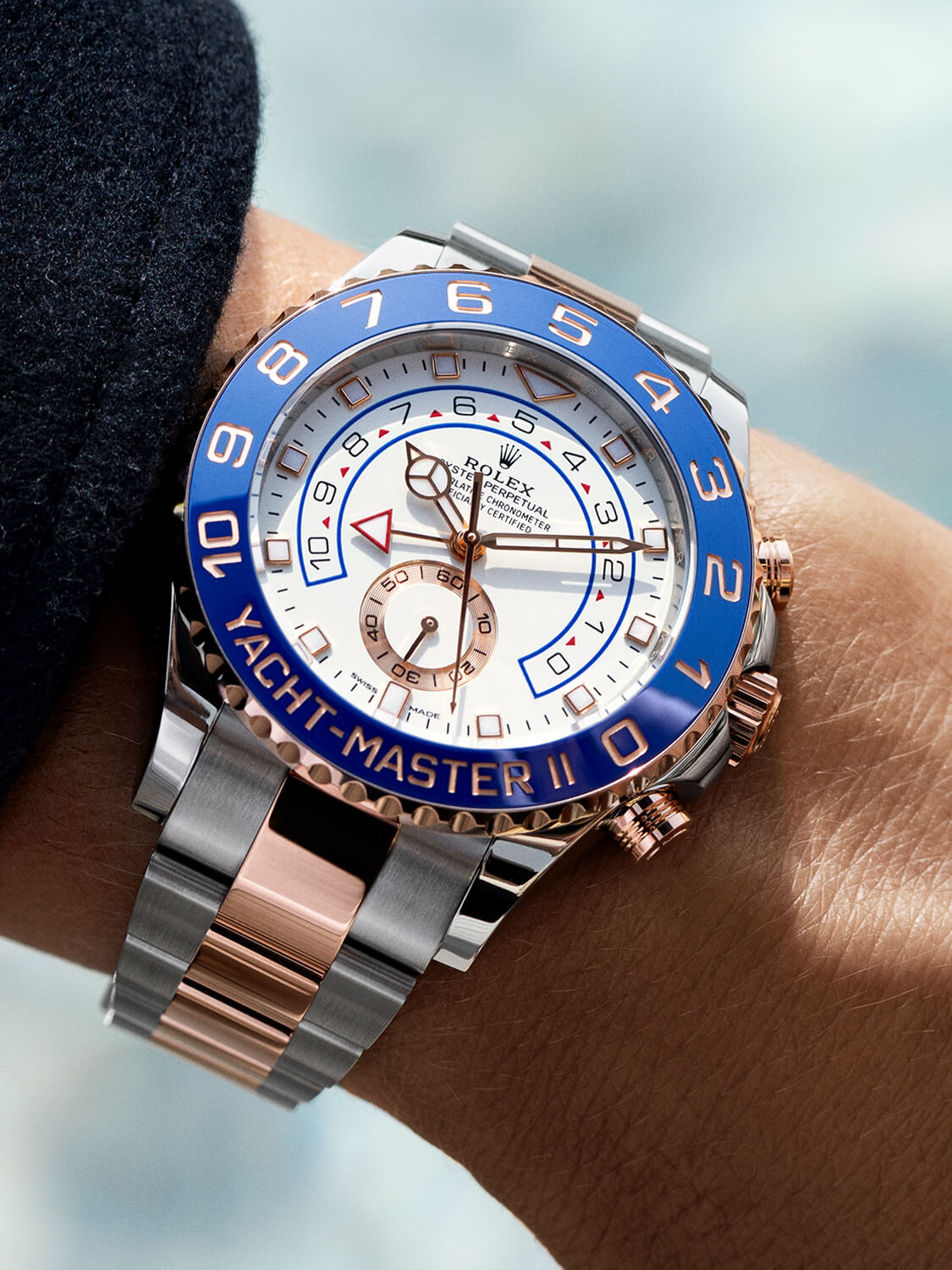 Rolex Yacht-Master II White Dial 44 mm Metal Bracelet Men's Watch (Ref. 086)