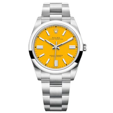 Rolex Perpetual Yellow Dial 41 mm Metal Bracelet Men's Watch