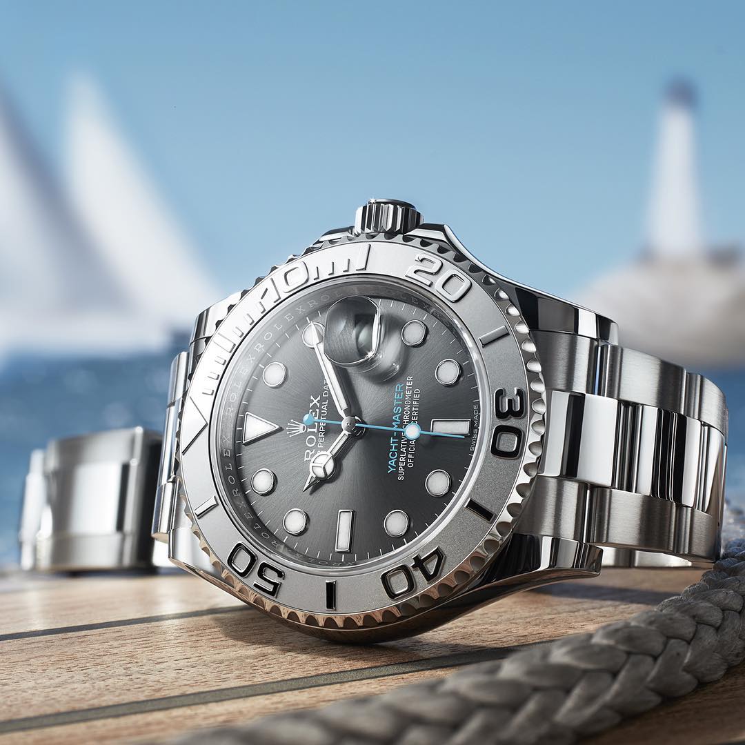 Rolex Yacht-Master Silver Dial 44 mm Silver Strap Men's Watch
