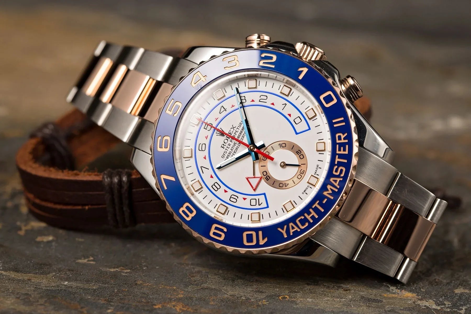 Rolex Yacht-Master II White Dial 44 mm Metal Bracelet Men's Watch (Ref. 086)