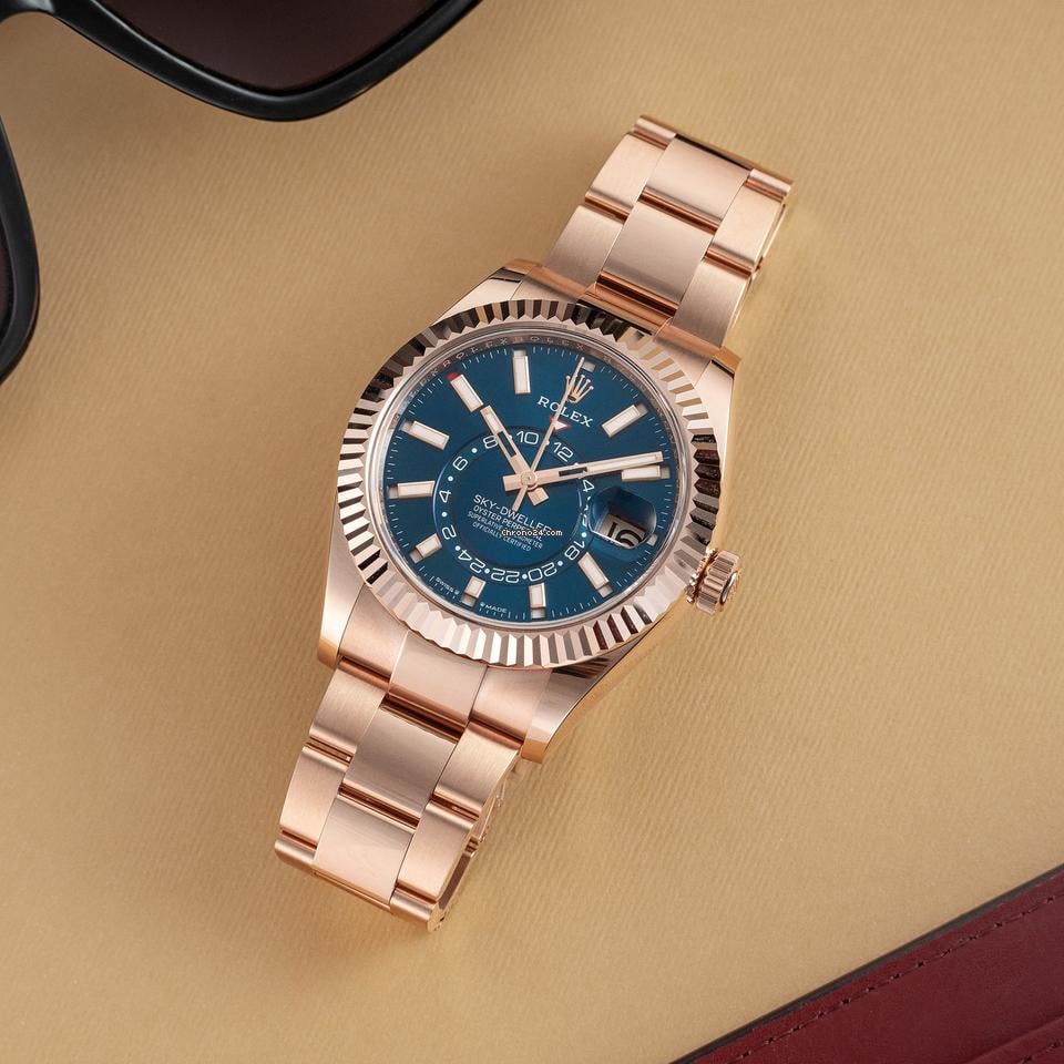 Rolex Sky-Dweller Blue Dial 42 mm Metal Bracelet Men's Watch (Ref. 027)