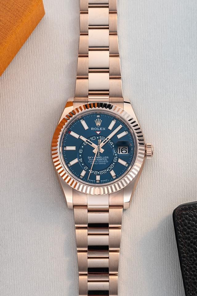 Rolex Sky-Dweller Blue Dial 42 mm Metal Bracelet Men's Watch (Ref. 027)