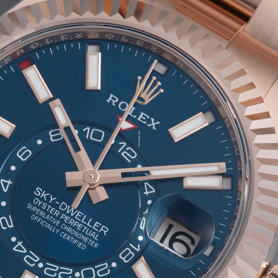 Rolex Sky-Dweller Blue Dial 42 mm Metal Bracelet Men's Watch (Ref. 027)