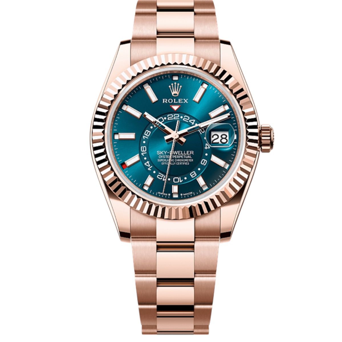 Rolex Sky-Dweller Blue Dial 42 mm Metal Bracelet Men's Watch (Ref. 027)