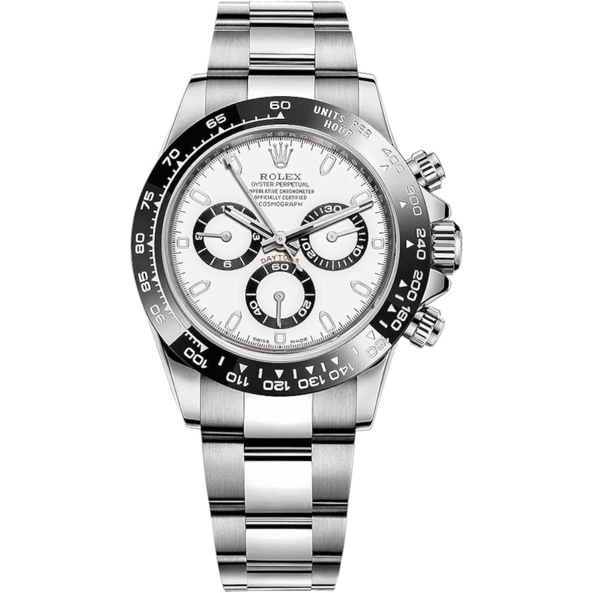 Rolex Daytona White Dial Metal Bracelet Men's Watch